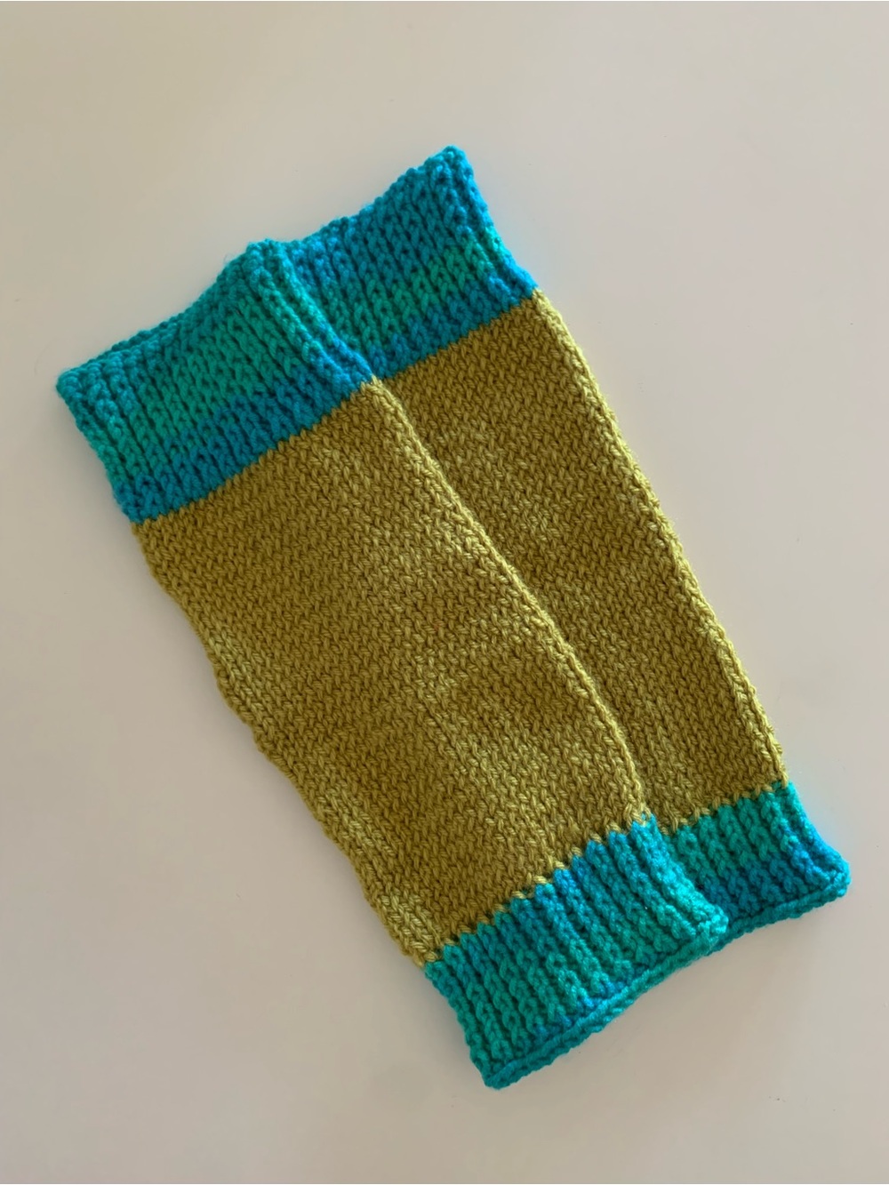 Women’s Knit Leg Warmers in Teal and Olive